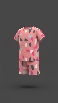 Bubblegum Pink Geometric Print Set