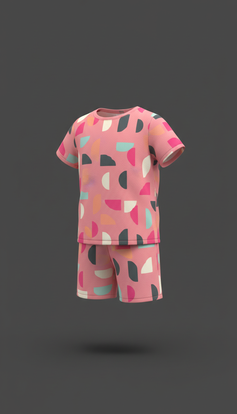 Bubblegum Pink Geometric Print Set