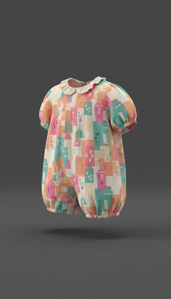 Melon Sorbet Cityscape Romper