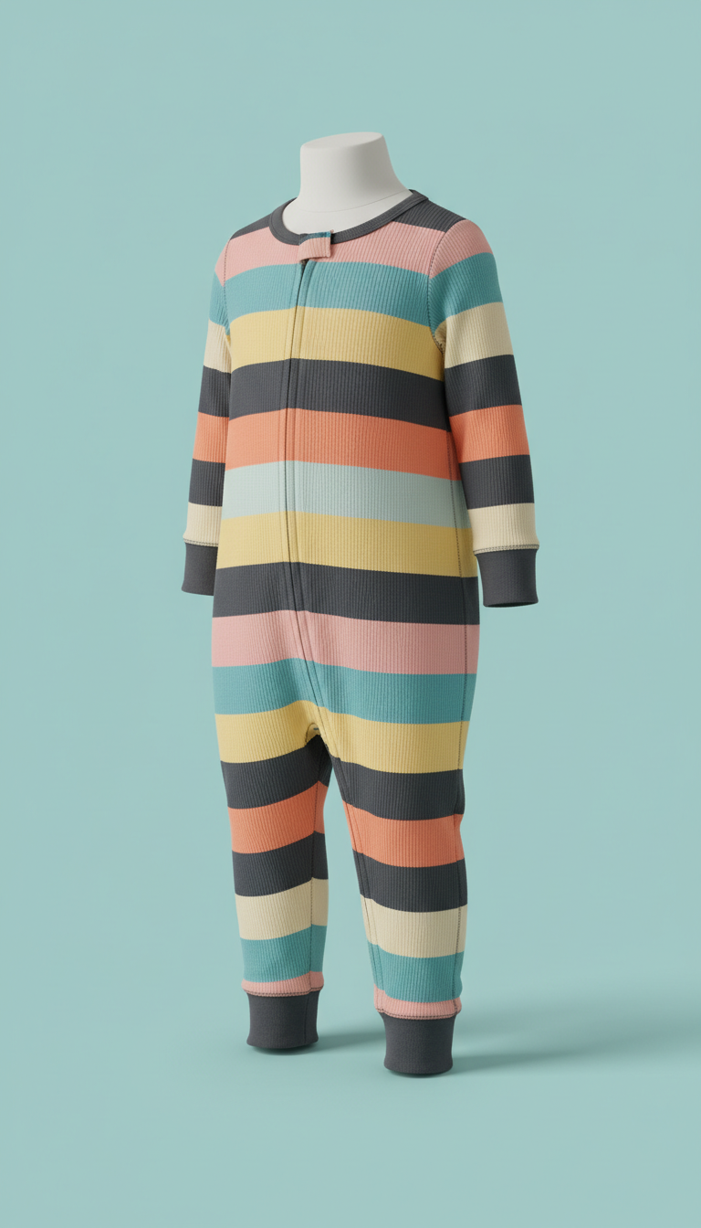 Sky Pop Striped Bamboo Onesie