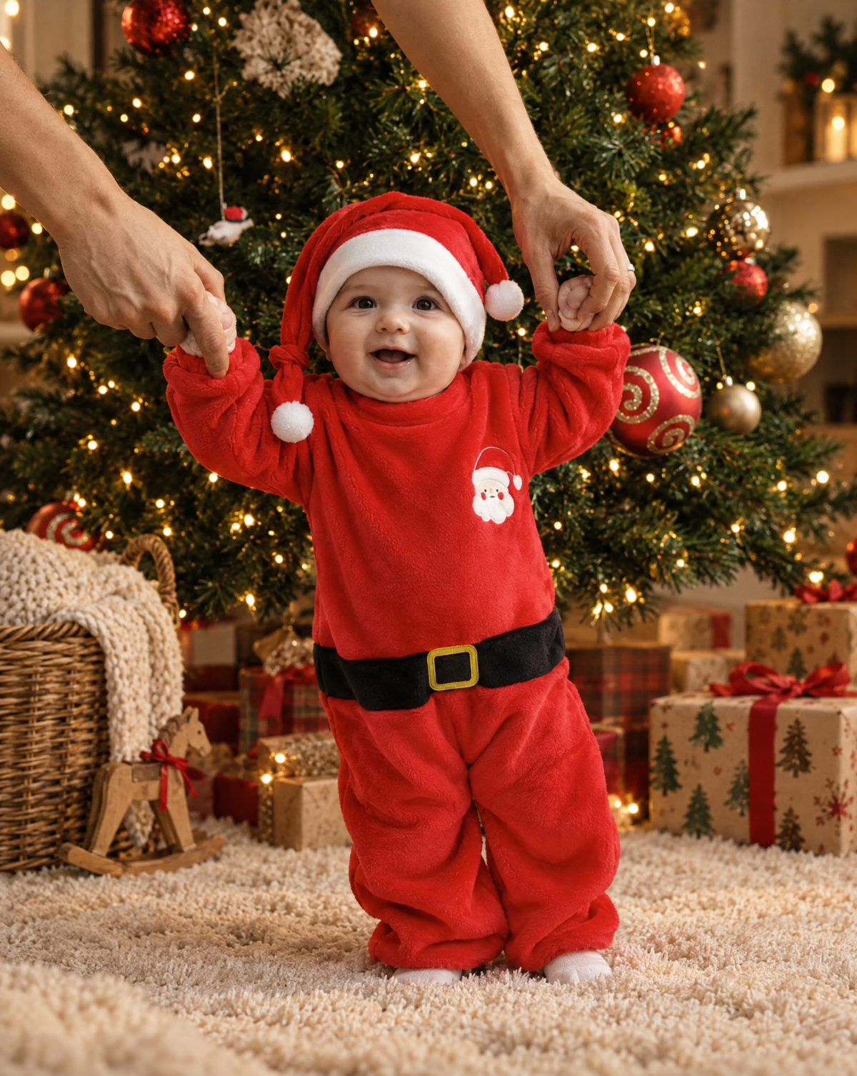 Little Santa Plush Romper
