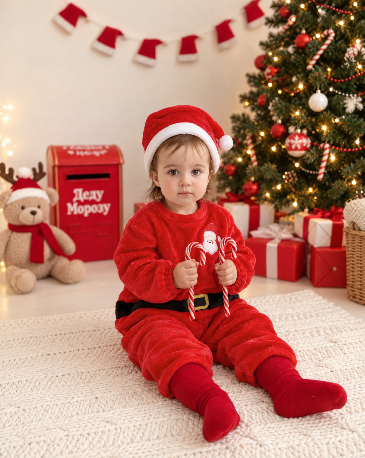 Little Santa Plush Romper