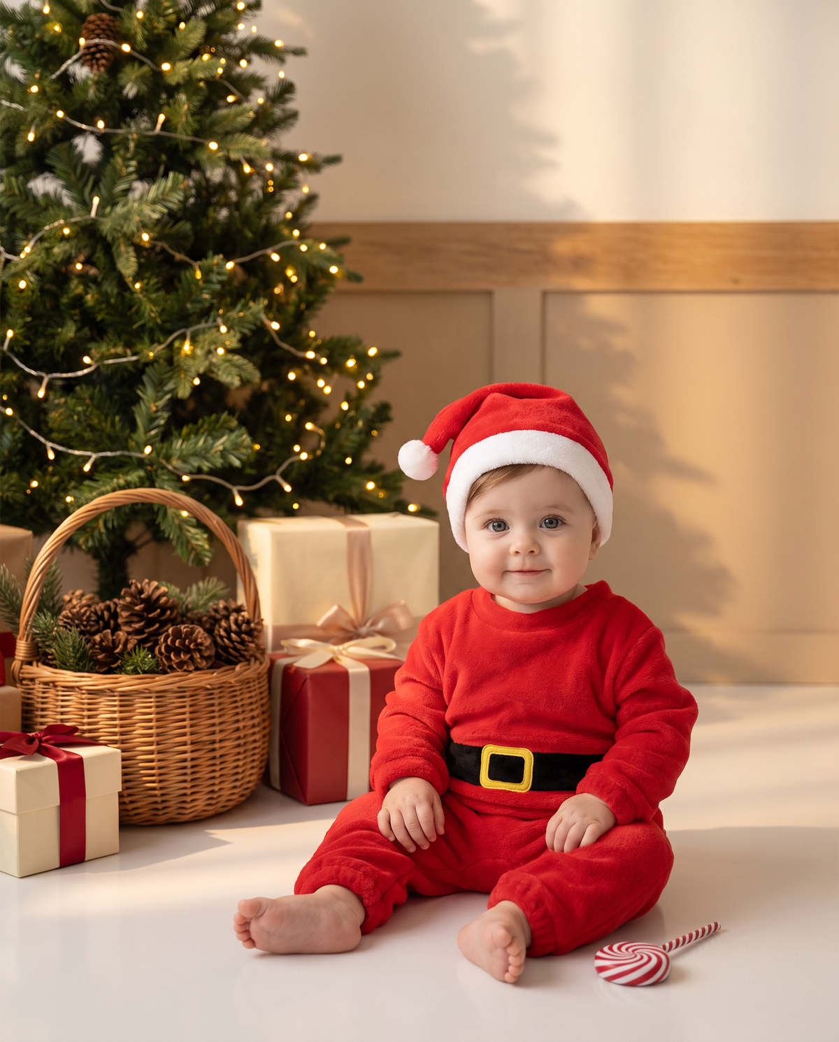 Little Santa Plush Romper