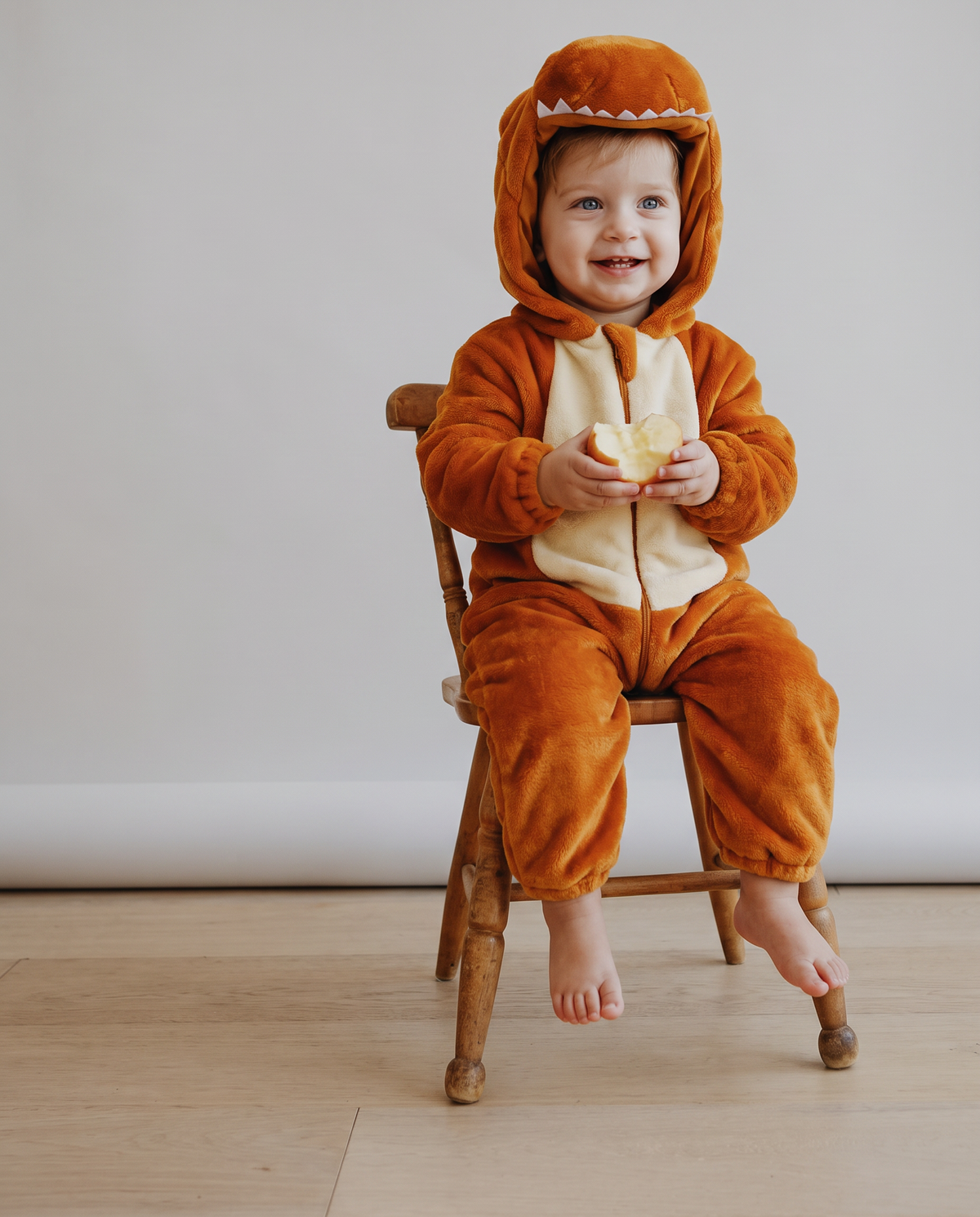 Little Gold Dino Plush Romper