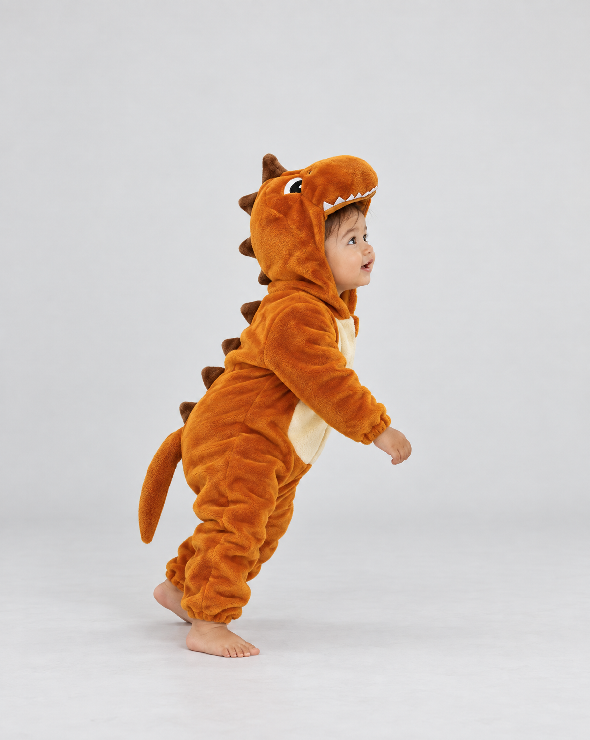 Little Gold Dino Plush Romper
