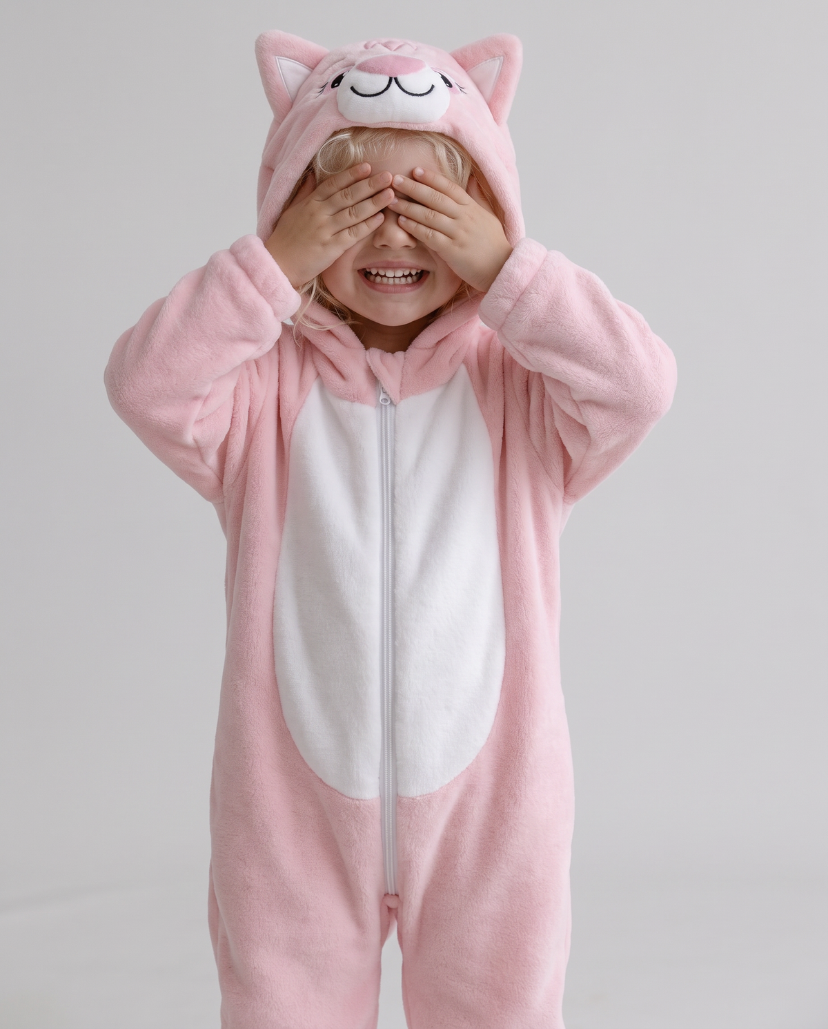 Little Pink Cat Plush Romper