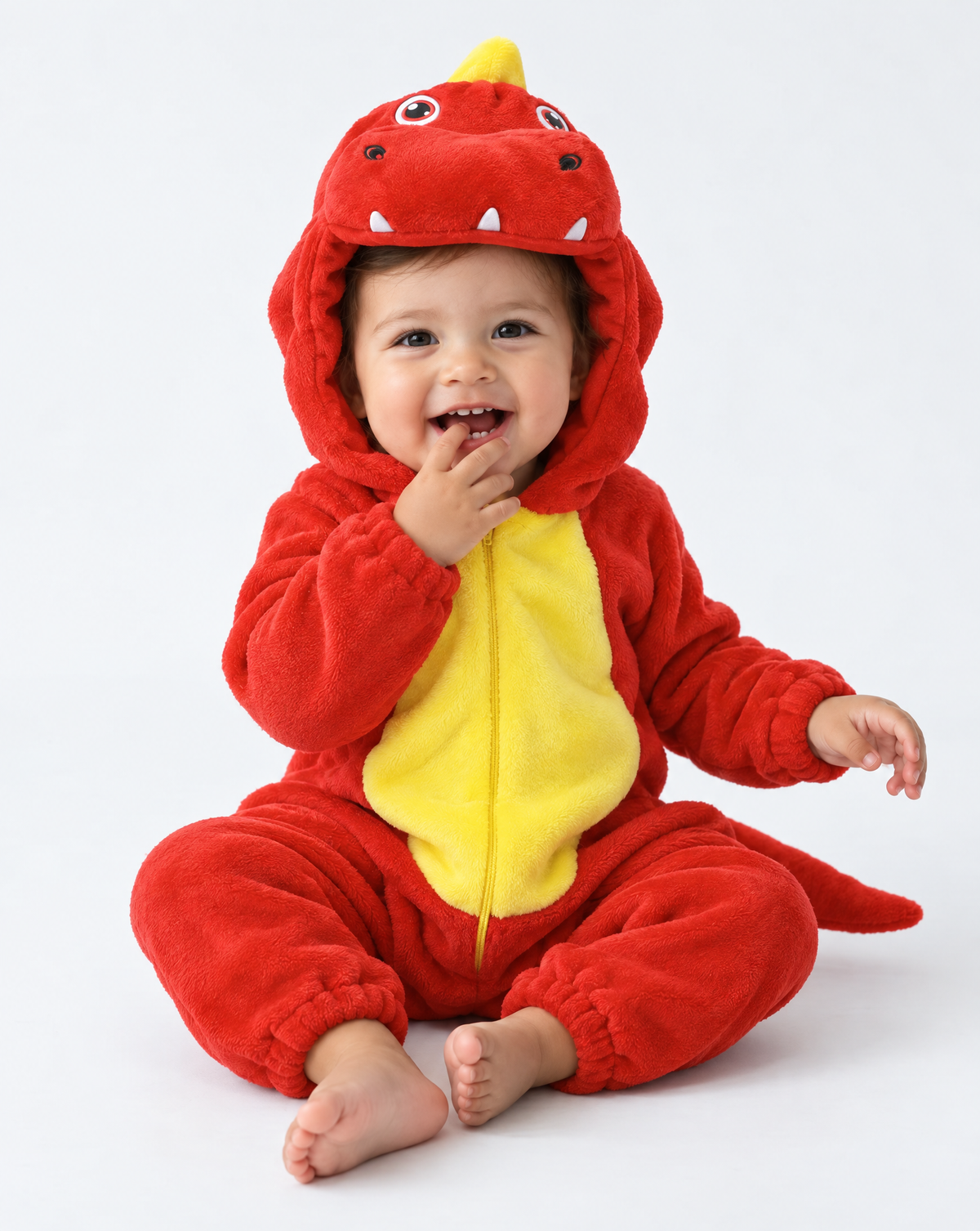 Little Red T-rex Plush Romper