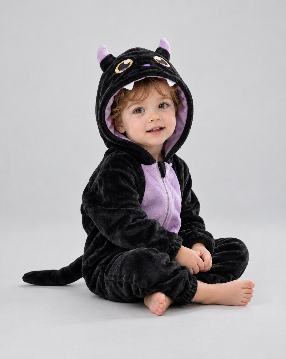 Little Black Dragon Plush Romper