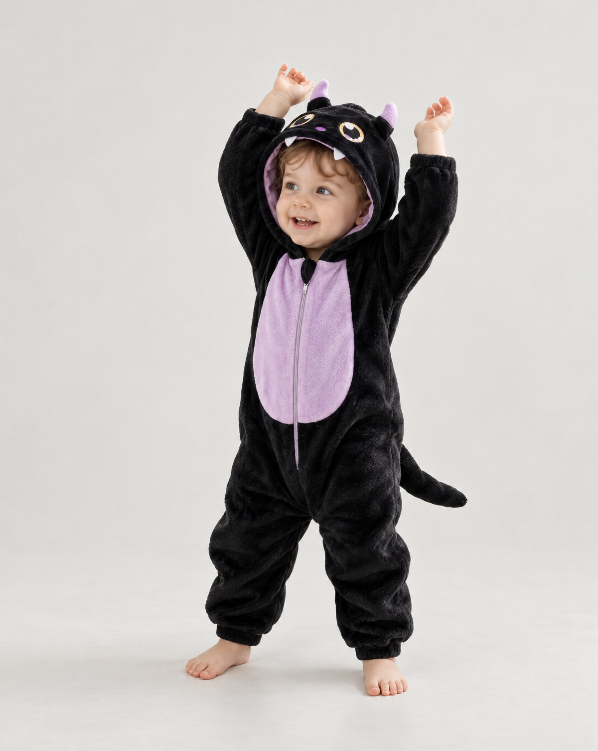 Little Black Dragon Plush Romper
