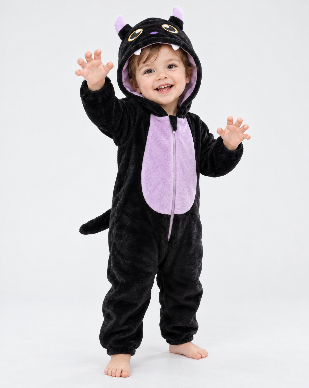 Little Black Dragon Plush Romper