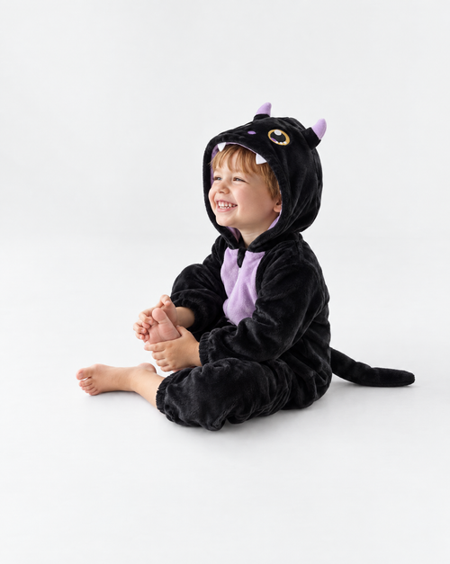 Little Black Dragon Plush Romper