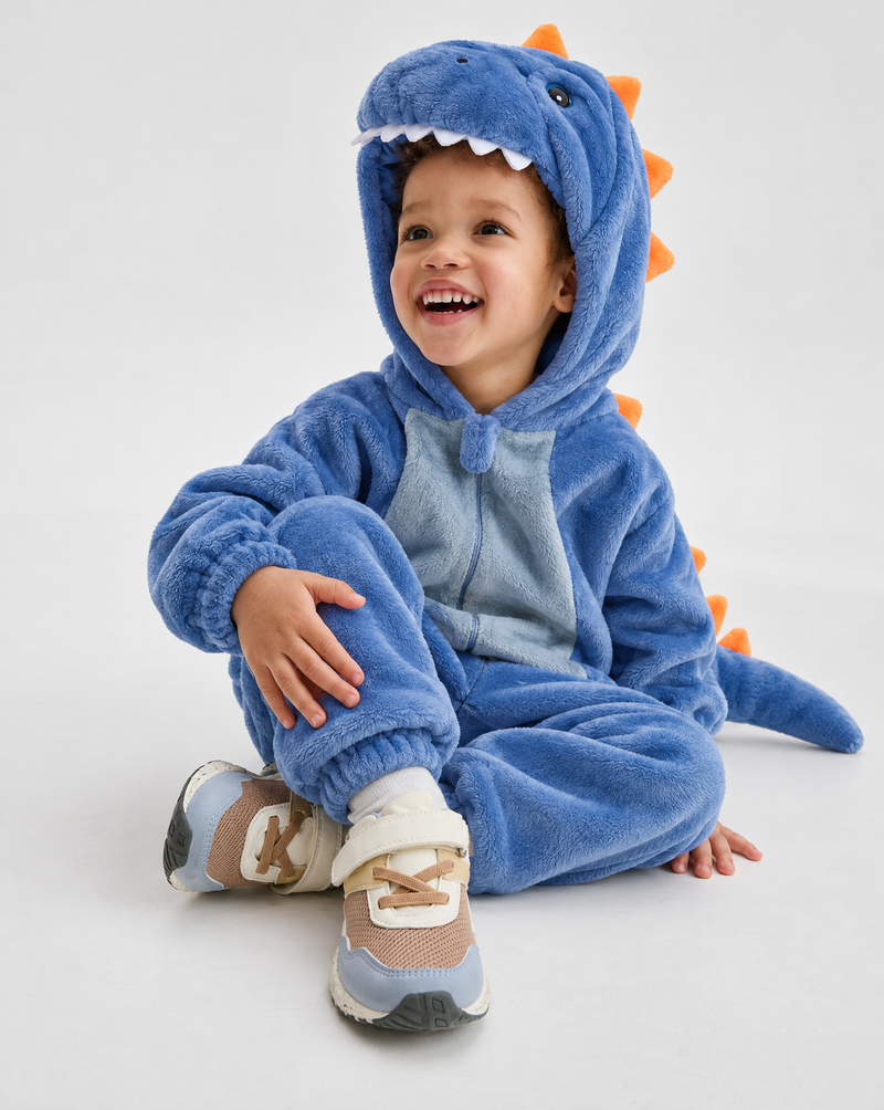 Little Blue Dino Plush Romper