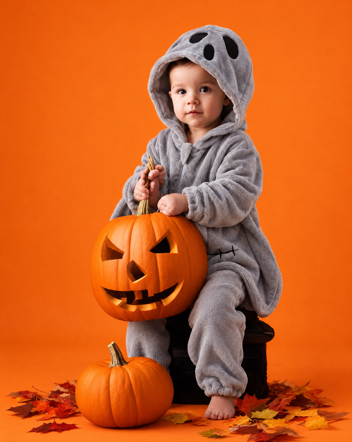 Little Grey Ghost Plush Romper